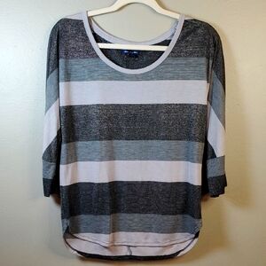 American Eagle Outfitters women's gray striped shirt. Size small.